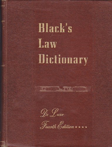Black's Law Dictionary  Fourth Edition (Deluxe edition with brown boards)
