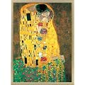 Gustav Klimt Poster Kunstdruck und Holz-Rahmen - Der Kuss - Il bacio (II) (80 x 60cm)