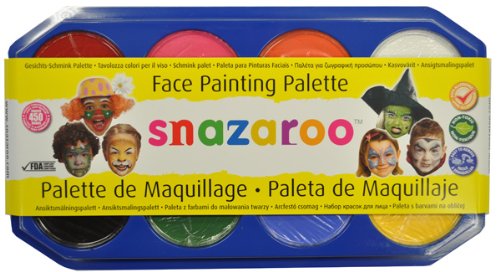 JUMBO 2 - Face Painting Palette with 8 Large 18ml Size Colors Water-Based, Easy-On & Easy-Off and Non-Toxic