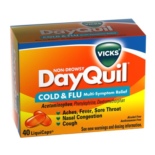 Vicks DayQuil Cold & Flu Relief LiquiCaps, 40-count Box