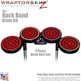 Bullseye Red and Black Skin by WraptorSkinz fits Rock Band Drum Set for Nin ....