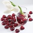 Ruby Red Glass Hearts