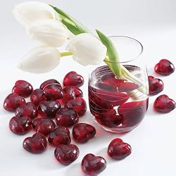 Ruby Red Glass Hearts