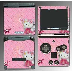 Hello Kitty Pink Cute Princess game SKIN #1 Nintendo GBA SP Gameboy Advance