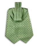 ASC-5332 - Green - Gray - Mens Woven Silk Ascot
