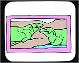 Decorated Mouse Pad with green, two, monitor, desert, lizard