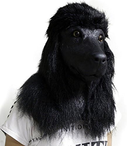 Latex Poodle Mask Deluxe For Hollween By Crazy Halloween Mask - Black