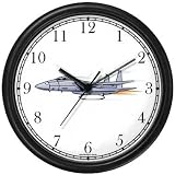 F15 Eagle Jet Fighter Wall Clock by WatchBuddy Timepieces (Slate Blue Frame)
