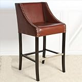 Dublin British Tan Leather Barstool (Tan) (44"H x 22"W x 20"D)