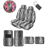 A Set of 2 Universal Fit Animal Print Low Back Bucket Seat Covers, Wheel Cover, 2... by MULTI_B