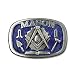 Mason Square and Compass Pewter Belt Buckle