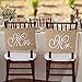 OurWarm Burlap Bows Mr. & Mrs. Burlap Chair Banner Set Chair Sign Garland Rustic Wedding Party Decoration