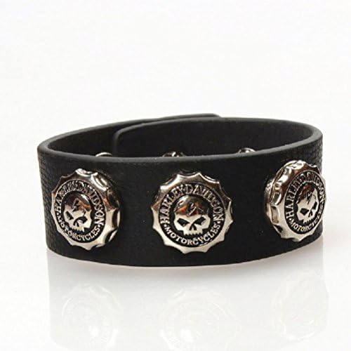 CSG Punk Rock Scene Accessories Harley Skull Pu Leather Bracelet