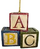 Vintage ABC Letter Blocks Christmas Ornament