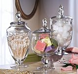 3 Pc Glass Apothecary Jars Set
