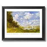 Claude Monet Paris Landscape Sailboat Home Decor Wall Picture Black Framed Art Print