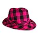 51WJcc9f6AL. AA75  FUCHSIA & BLACK CLASSIC CHECKERED FEDORA HAT