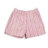 Mulberribush - Toddler Girls Plaid Short, Red, Orange
