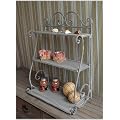 Romantisches Wandregal aus Metall grau/wei� gewischt
