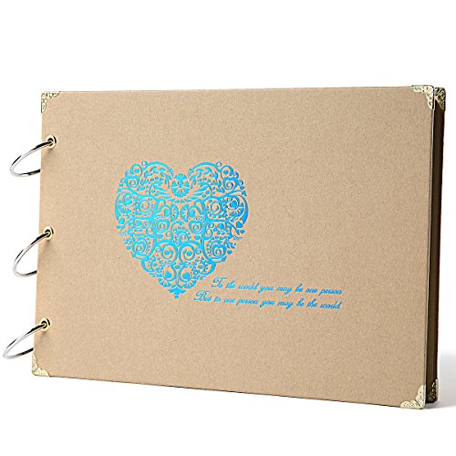 Sicohome wedding scrapbook 10.5"x7.5" blue he…