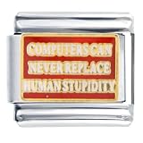 Computers And Human Joke Italian Charms Bracelet Link