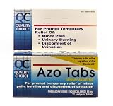 Search : Quality Choice Azo Tabs Urinary Analgesic 95mg. Tablet 32 Count ,  Boxes (Pack of 4)