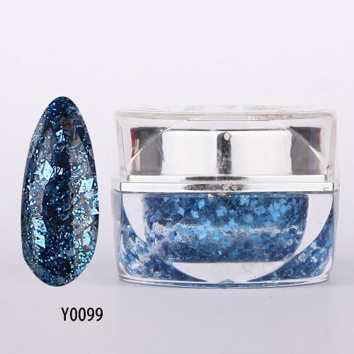 nail_world365 20ML 0.8OZ High Quality Soak Off UV Gel Shiny Colors Glitter Powder Nail Art Builder Gel 099