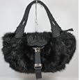 Costa Fur Body Shoulder Bag in Black'