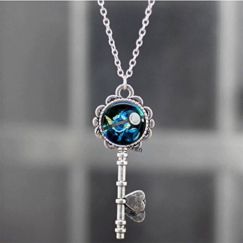 Superb Jewelry® Vaporeon Pokeball Key Necklace // Pokemon Eeveelutions Jolteon Flareon Vaporeon Glaceon Espeon Umbreon Leafeon Sylveon // Gift Idea Cosplay-a19
