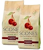 Sticky Fingers Scone Mix (Pack of 2) 15 Ounce Bags - All Natural Scone Baking Mix (Tart Cherry)