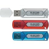 ELECOM USB2.0 USB�t���b�V�������� 4GB 3�F�A�\�[�g(�V���o�[�E�u���[�V���o�[�E���b�h�V���o�[) �Z�L�����e�B�\�t�g�t�� MF-AU2A04GCA03