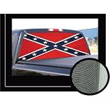 DIXIE REBEL FLAG 22 x 65 -Rear Window Graphic- confederate truck tint view thru vinyl by PureAV
