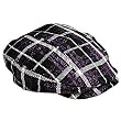 PURPLE & BLACK WOOL BLEND METALIC PLAID IVY CAP HAT PURPLE & BLACK WOOL BLEND METALIC PLAID IVY CAP HAT