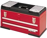 Waterloo PCH2025 20-1/2-Inch Long by 8-1/2-Inch Wide by 11-1/4- High Red 2 Drawer Tool Box with Topper and Footer for Storage