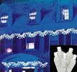 Set of 150 Pure White LED Wide Angle Swag Christmas Lights - White Wire