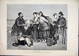 1871 Pedlar Man Selling Clothes Women Sea Scene Print