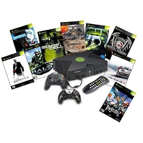 X Box Console & 9 Game Bundle with Play Pad & DVD Remote Control