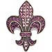 Vintage Style Amethyst Purple Fleur-De-Lis Sign title=