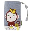 Monkey Pattern Handcraft Soft Case Pouch for Cell Phone or MP3 with SIZE 14.5cm x 9cm -Grey