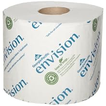 Georgia-Pacific Envision 14448/01 White 1-Ply High Capacity Standard Bathroom Tissue, 4.05" Length x 3.95" Width (Case of 48 Rolls)