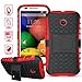 ElBolt Motorola E / Moto E 3 in 1 Bundle Armor Grenade Viewing Stand/Kickstand Hard Gel Case- Red (Free Ultra-Sensitive Stylus Pen and Premium Screen Protector by ElBolt TM)