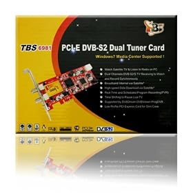 TBS Dual DVB-S2 High Definition Digital Satellite Tuner PCI Express Card HD (DVB-S2/DVB-S) Receiver