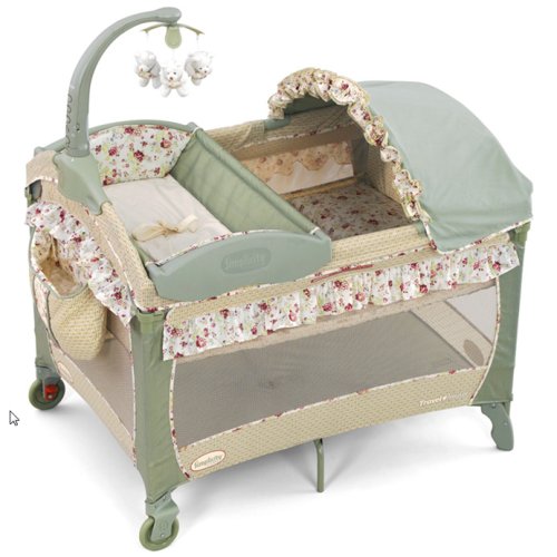 Portable Playard with Nap &PlayTM Electronic Mobile, Bassinet, Changer & Canopy