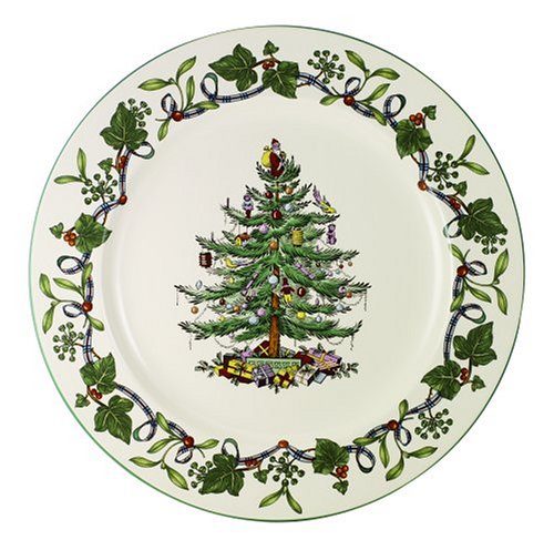 Spode Christmas Tree Buffet Plate 12" - Ivy & Ribbon Garland