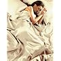 6 Piece Double Bed Satin Duvet Cover Set Bedding Cream