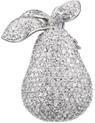 Cubic Zirconia and Sterling Silver Pear Pin