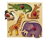 Natural Wood Educational Peg Puzzle by Selecta - Zoo