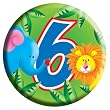 Button - Anstecknadel 6. Geburtstag, 61 mm