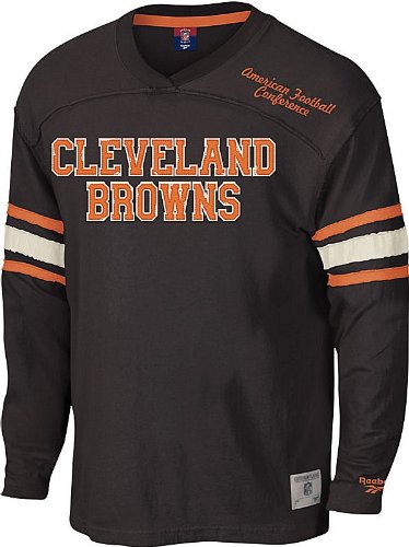 Reebok Cleveland Browns Brown Flawless City Throwback NFL Long Sleeve Jersey