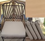 IMAGE OF Set of 4 Outdoor Chair Seat Cushion - Sunbrella Fabric (Camel #5468)